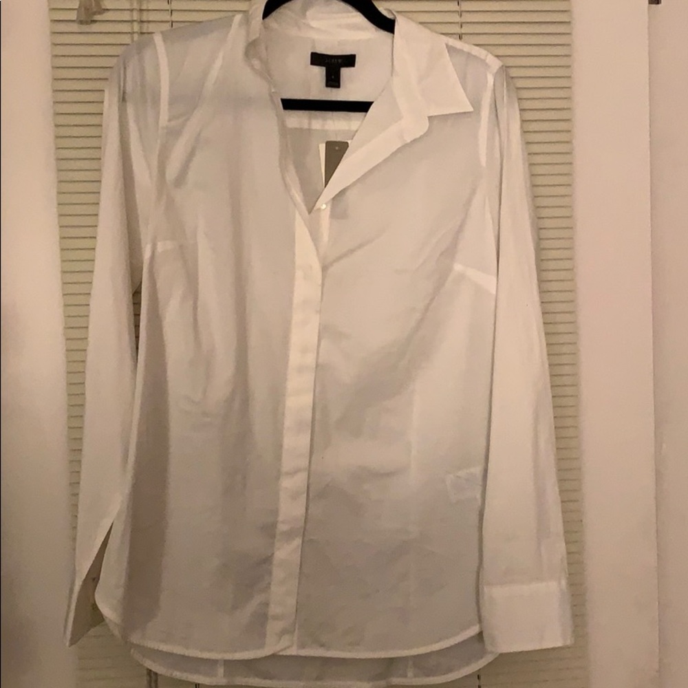 J Crew Whit Button up blouse
